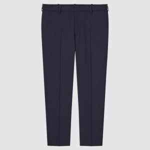 Pantalon Uniqlo Smart Striped Ankle Length Homme Bleu Marine | 7047343