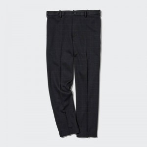 Pantalon Uniqlo Smart Windowpane Checked Ankle Length Homme Bleu Marine | 4144331