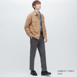 Pantalon Uniqlo Smart Wool-like Ankle Length Homme Grise | 6416901