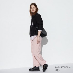Pantalon Uniqlo Sweat Cargo Femme Rose | 686922
