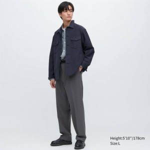 Pantalon Uniqlo Two-way Stretch Pleated Tapered Fit Homme Grise | 1707649