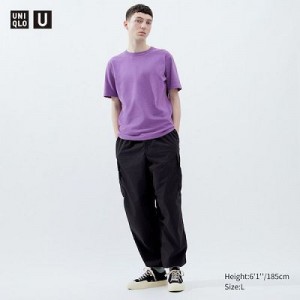 Pantalon Uniqlo U Wide-Fit Parachute Cargo Femme Noir | 9558487
