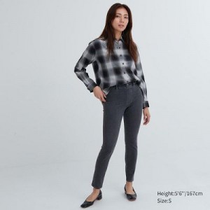 Pantalon Uniqlo Ultra Stretch Denim Femme Grise | 7458804