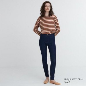 Pantalon Uniqlo Ultra Stretch Denim Femme Bleu Marine | 705033