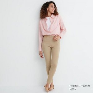 Pantalon Uniqlo Ultra Stretch Femme Beige | 9951621