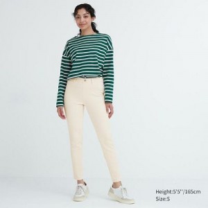 Pantalon Uniqlo Ultra Stretch Femme Blanche | 8517265