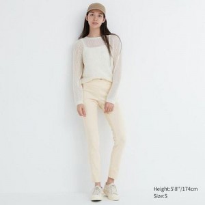 Pantalon Uniqlo Ultra Stretch Femme Blanche | 6072210