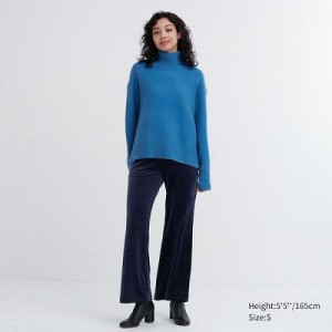 Pantalon Uniqlo Ultra Stretch Smooth Femme Bleu Marine | 4007696