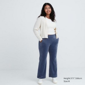 Pantalon Uniqlo Ultra Stretch Smooth Femme Bleu | 3904994