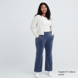Pantalon Uniqlo Ultra Stretch Smooth Lounge Femme Bleu | 3119798
