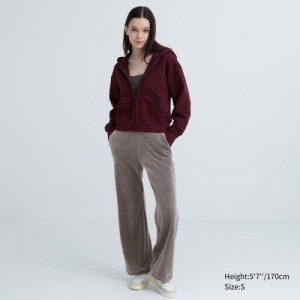 Pantalon Uniqlo Ultra Stretch Smooth Lounge Femme Marron | 9850889