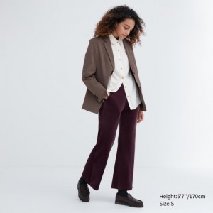 Pantalon Uniqlo Ultra Stretch Smooth Lounge Femme Bordeaux | 4422044