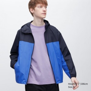 Parka Uniqlo Pocketable Uv Protection 3d Cut Color Block Homme Bleu | 5332666