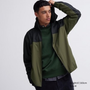 Parka Uniqlo Pocketable Uv Protection 3d Cut Color Block Homme Vert Olive | 5331216
