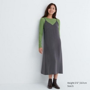 Peignoir Uniqlo Camisole Midi Femme Grise | 171133