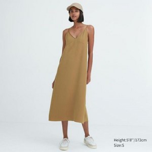 Peignoir Uniqlo Camisole Midi Femme Marron | 7891710