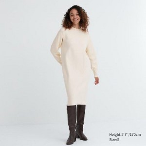 Peignoir Uniqlo Souffle Yarn Long-Sleeve Femme Blanche | 5297222