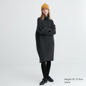 Peignoir Uniqlo Souffle Yarn Turtleneck Femme Grise | 9224607