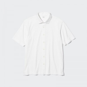 Polos Uniqlo Airism Full Open Short-sleeve Femme Blanche | 4736538