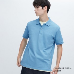 Polos Uniqlo Dry Pique Femme Bleu | 5324705