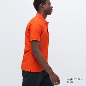 Polos Uniqlo Dry Pique Short-sleeve Homme Orange | 8923237