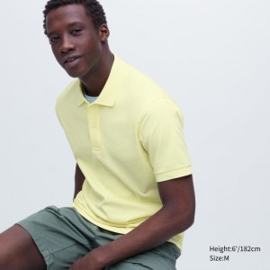 Polos Uniqlo Dry Pique Short-sleeve Homme Jaune | 6207848