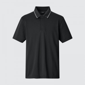 Polos Uniqlo Dry-ex Short-sleeve Striped Collar Adam Scott Homme Grise | 3849194