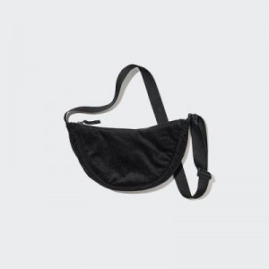 Sac Bandoulière Uniqlo Corduroy Round Mini Femme Noir | 6672264