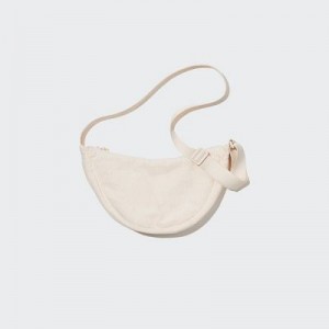 Sac Bandoulière Uniqlo Corduroy Round Mini Femme Blanche | 9247301