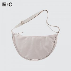 Sac Bandoulière Uniqlo Faux Leather Round Femme Blanche | 5449475
