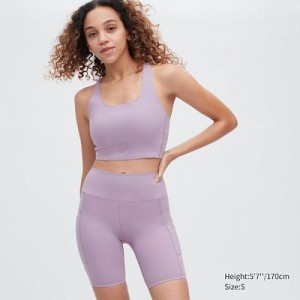 Short Uniqlo AIRism Soft Pocket Biker Femme Violette | 4973900