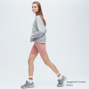 Short Uniqlo AIRism Soft Pocket Biker Femme Rose | 1544829