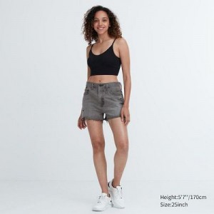 Short Uniqlo Boyfriend Denim Femme Grise | 9236735