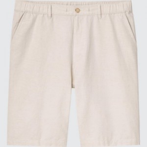 Short Uniqlo Linen Blend Homme Beige | 1973843
