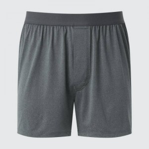 Sous Vêtement Uniqlo Airism Loose Fit Heather Boxers Homme Grise | 6704640