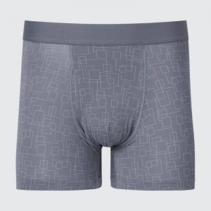 Sous Vêtement Uniqlo Airism Printed Boxers Homme Grise | 2139956