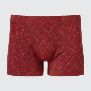 Sous Vêtement Uniqlo Airism Seamless Printed Boxers Homme Rouge | 6257276