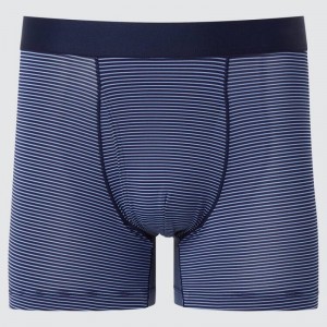 Sous Vêtement Uniqlo Airism Striped Boxers Homme Bleu Marine | 3717342