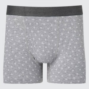 Sous Vêtement Uniqlo Cotton Printed Boxer Homme Grise | 909683