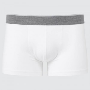 Sous Vêtement Uniqlo Supima Cotton Low Rise Boxer Homme Blanche | 1656077