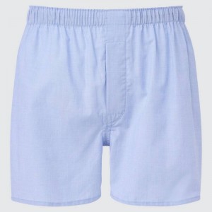 Sous Vêtement Uniqlo Woven Broadcloth Boxer Homme Bleu | 8532485