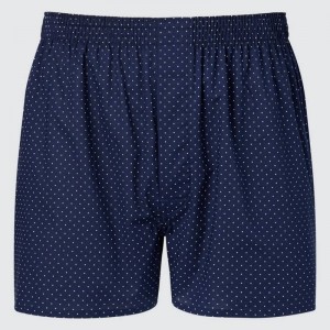 Sous Vêtement Uniqlo Woven Dotted Boxer Homme Bleu Marine | 9914771
