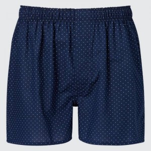 Sous Vêtement Uniqlo Woven Dotted Print Boxers Homme Bleu Marine | 458522