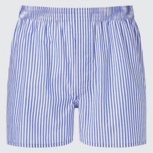 Sous Vêtement Uniqlo Woven London Striped Boxer Homme Bleu | 7367561