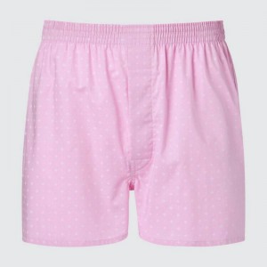 Sous Vêtement Uniqlo Woven Patterned Boxer Homme Rose | 94999