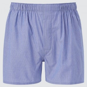 Sous Vêtement Uniqlo Woven Striped Boxer Homme Bleu | 8265528