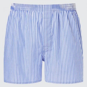 Sous Vêtement Uniqlo Woven Striped Boxer Homme Bleu | 9674126