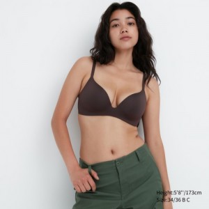 Soutien Gorge Uniqlo Wireless (3D Hold) Femme Marron | 7619125