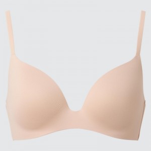 Soutien Gorge Uniqlo Wireless (3D Hold) Femme Beige | 1962039