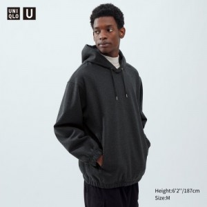 Sweat a Capuche Uniqlo Brushed Jersey Long-Sleeve Femme Grise | 192830